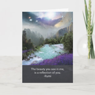 Scenic Nature With Inpsirational Quote Thank You Card