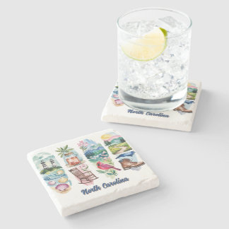 Scenic North Carolina Stone Coaster