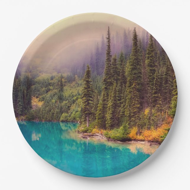 Scenic Northern Landscape Rustic Paper Plate (Front)