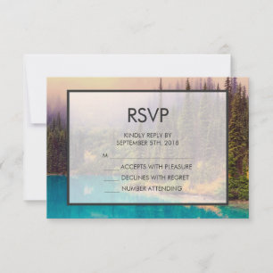 Scenic Northern Landscape Rustic  Wedding RSVP Card