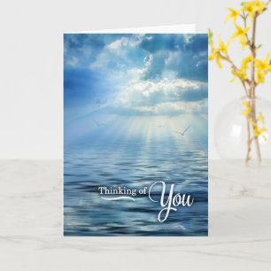 Scenic Ocean View Cloud Reflection Thinking of You Card