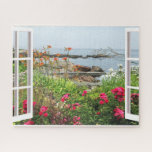 SCENIC OGUNQUIT, MAINE GARDEN SEA COVE 500  JIGSAW PUZZLE<br><div class="desc">A lovely view of the Atlantic Ocean from the Ogunquit Art Museum. A short walk from Perkins Cove, the museum and its three acres of sculpture gardens overlook Narrow Cove and the Atlantic Ocean. This jigsaw puzzle not only provides entertainment but also is a beautiful keepsake that can be enjoyed...</div>