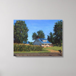 Scenic Old Farmhouse, Missouri Memory Canvas Print