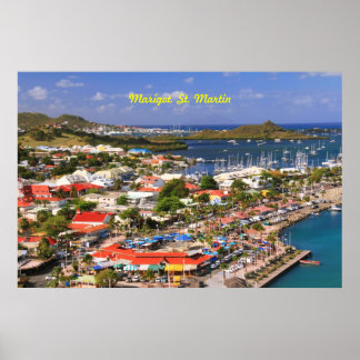 Scenic Overlook of Marigot, St. Martin Poster