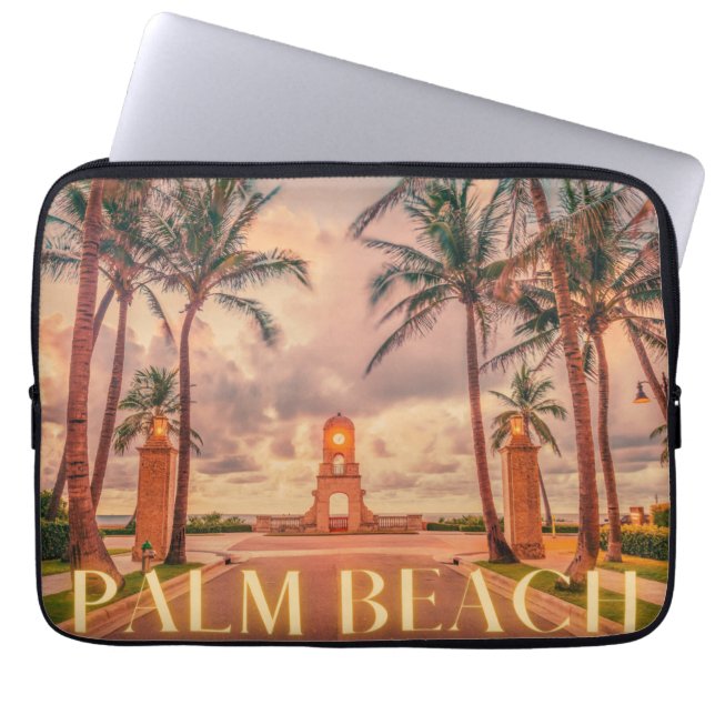 Scenic Palm Beach Pink Skies  Laptop Sleeve (Front)