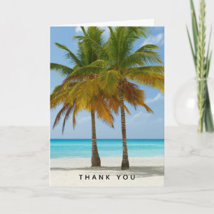  Scenic Palm Trees on a Tropical Beach Thank You Card