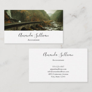 Scenic Photo Waterfalls and Forest Business Card