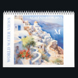Scenic Picturesque Travel Moments 20XX Calendar<br><div class="desc">For you to enjoy during the year -- this Picturesque Scenic Travel Calendar for 20XX has at its theme: water views around the world. Features 10 countries and combines artistic photography with lovely watercolor images. Very special for yourself or as a gift. In addition, personalise with your custom two-tone monogram...</div>