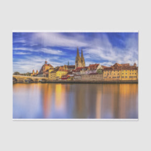 Scenic Regensburg River View Tissue Paper