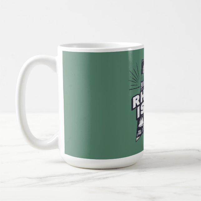 Scenic Rhode Island Retro Silhouette  Coffee Mug (Left)