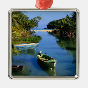Scenic river near Ocho Rios in Jamaica Metal Tree Decoration