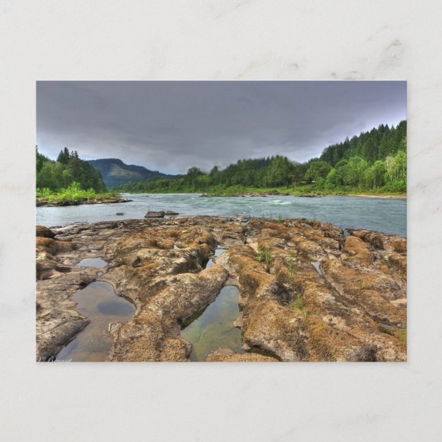 Scenic River Rocks Photography Postcard (Front)