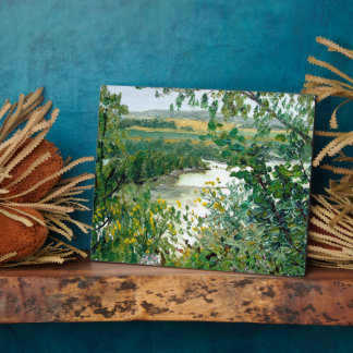 Scenic River View From a High Bluff Plaque