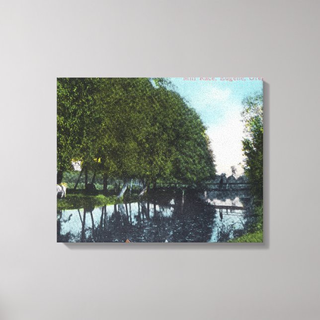 Scenic River with Canoe SceneEugene, OR Canvas Print (Front)