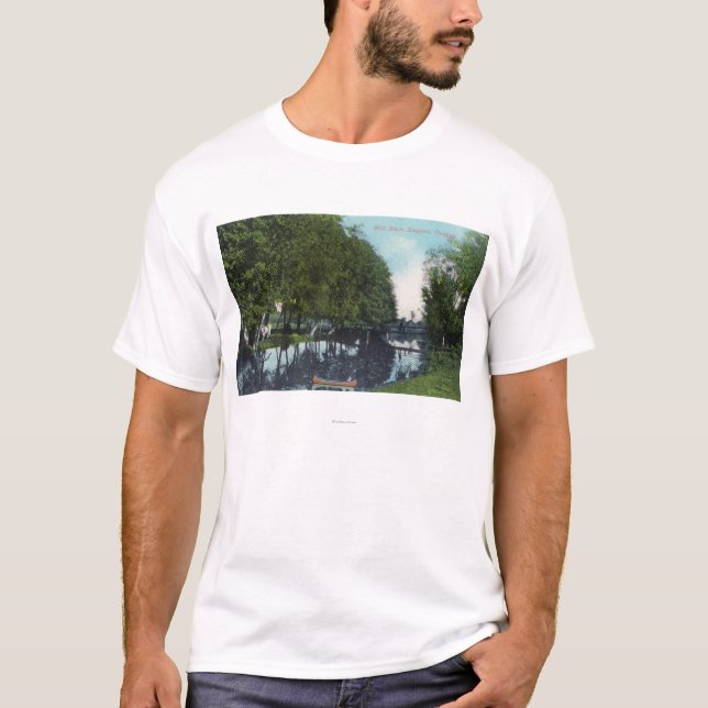 Scenic River with Canoe SceneEugene, OR T-Shirt (Front)