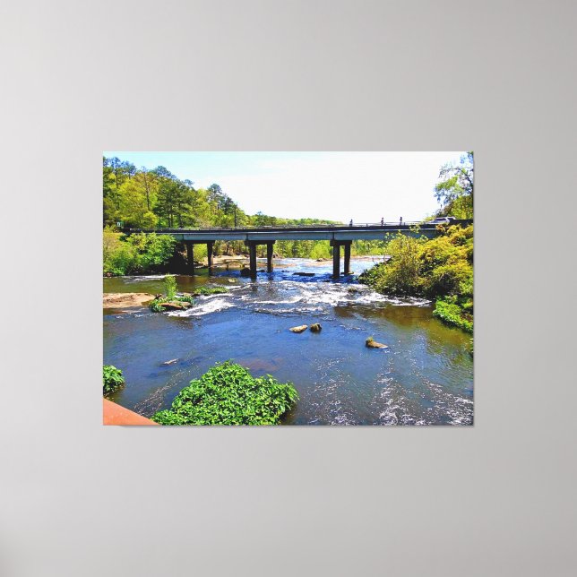Scenic Riverside Bridge Canvas Print (Front)