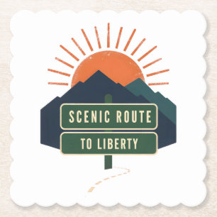 Scenic Route To Liberty Paper Coaster