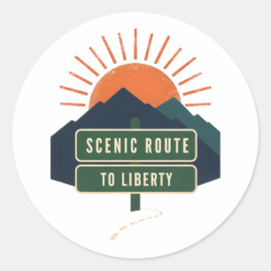 Scenic Route To Liberty Sticker