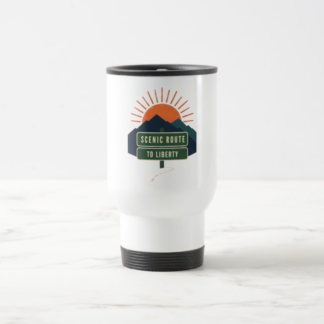 Scenic Route To Liberty Travel Mug (Center)
