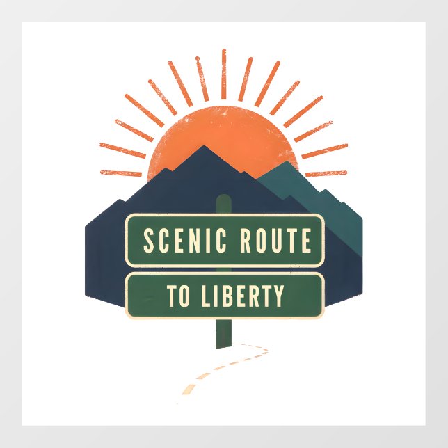 Scenic Route To Liberty Window Cling (Sheet)