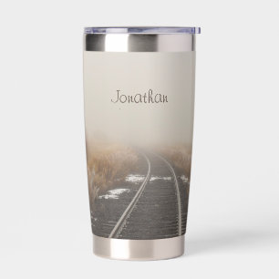 Scenic Rural Railroad Tracks Personalised  Insulated Tumbler