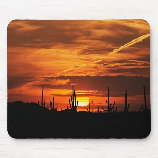 Scenic Saguaros at Sunset Mouse Pad (Front)
