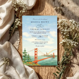 Scenic San Francisco Destination QR Code Wedding Invitation