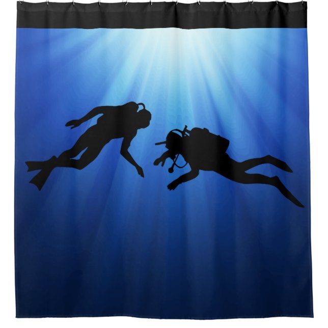 Scenic Scuba Divers Shower Curtain (Front)