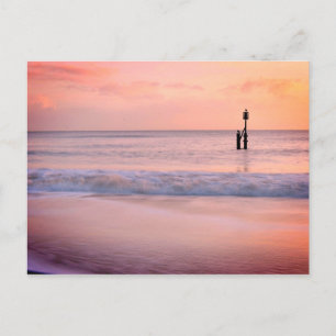 Scenic sunrise at Southwold beach postcard
