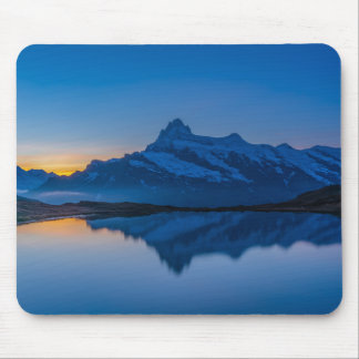 Scenic Sunrise Blue Mountain Reflection Mouse Pad