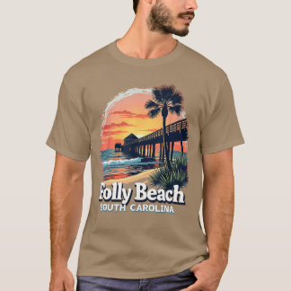 Scenic Sunset Beach Vacation Folly Beach South oli T-Shirt