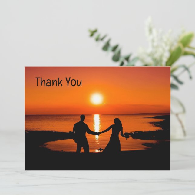 Scenic Thank You Wedding Photo Thank You Card (Standing Front)