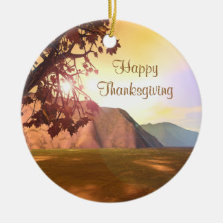 Scenic Thanksgiving Ceramic Tree Decoration