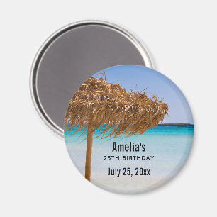 Scenic Tropical Beach Birthday Party Date Magnet