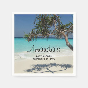 Scenic Tropical Beach Ocean Paradise Baby Shower Napkin