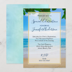 Scenic Tropical Beach Party Invitation