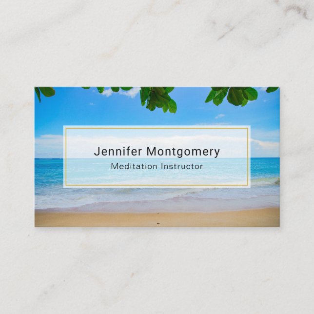 Scenic Tropical Beach Sun Sand and Surf Business Card (Front)