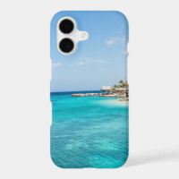 Scenic Tropical Beach with Thatched Huts Photo
