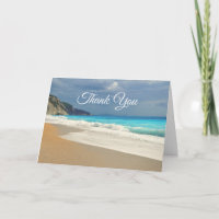 Scenic Turquoise Blue Sea Beach Photo Thank You