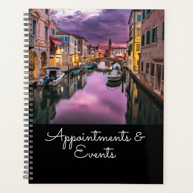 Scenic Venice Canal Customisable Planner (Front)