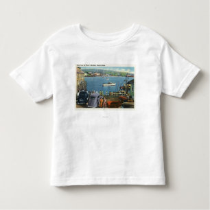 Scenic View from the Wharf, Boats and Cars Toddler T-Shirt