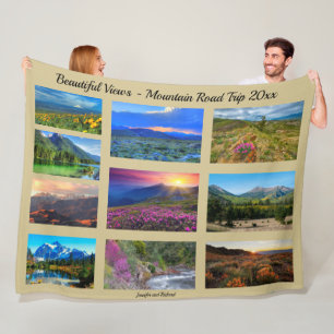 Scenic View From Your Road Trip Your Photo Memory Fleece Blanket