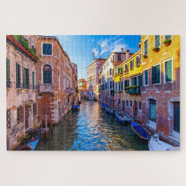 Scenic view of a canal in Venice, Italy Jigsaw Puzzle (Horizontal)