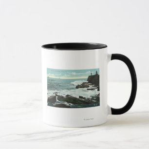 Scenic View of Cape Cottage of the Rocky Shore Mug