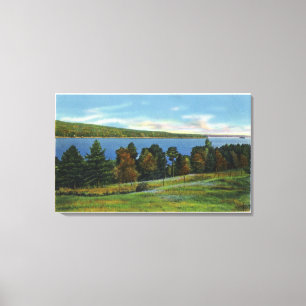 Scenic View of Lake Cobbosseecontee Canvas Print