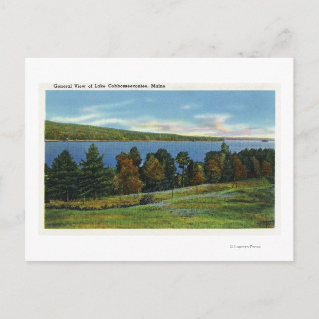 Scenic View of Lake Cobbosseecontee Postcard (Front)