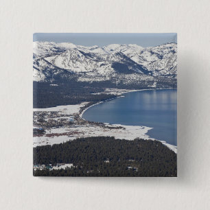 Scenic view of Lake Tahoe, USA 15 Cm Square Badge