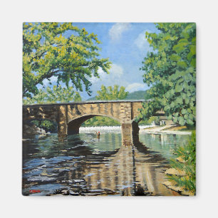 Scenic View of Missouri Trout Stream Fishing Magnet