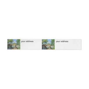 Scenic View of Missouri Trout Stream Fishing Wraparound Address Label