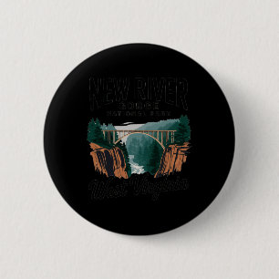 Scenic View Of New River Gorge National Park West 6 Cm Round Badge